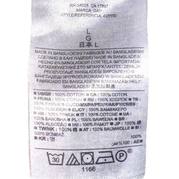 GAP Men’s White Tropical Print Button Down Live-In Casual Shirt Sz L - Picture 10 of 11